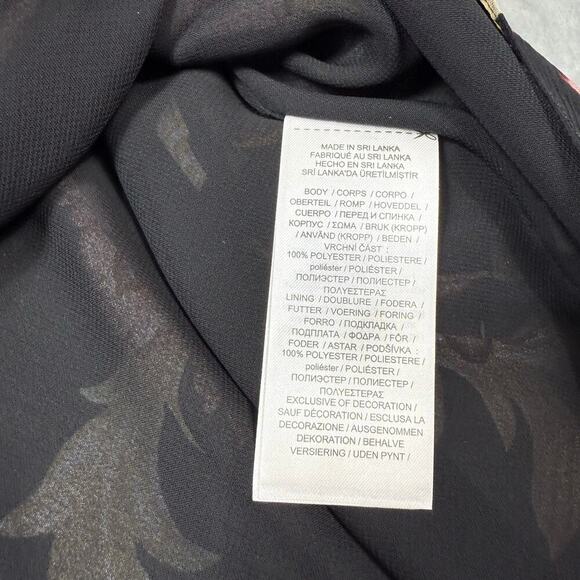 Lauren‎ Ralph Lauren Georgette Top XL Printed Flutter Sleeve - Picture 5 of 11